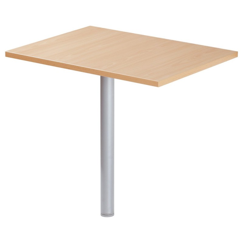 Extension Rectangle Actual L.80 x P.60 cm - Plateau Hêtre - Pied tube rond Aluminium