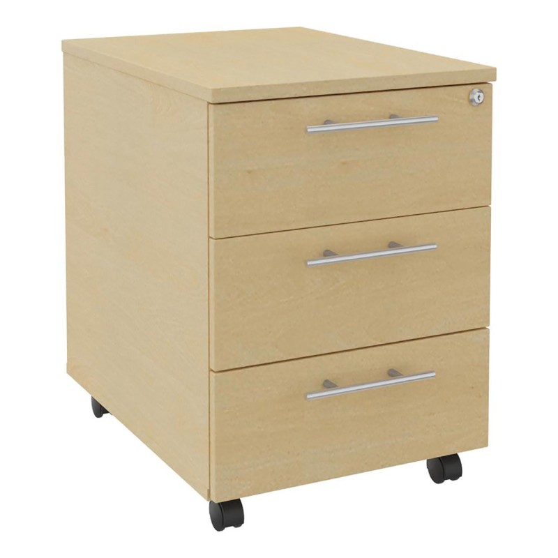 Caisson mobile Axiome - L.42 x H.58 x P.60 cm - 3 tiroirs - Hêtre