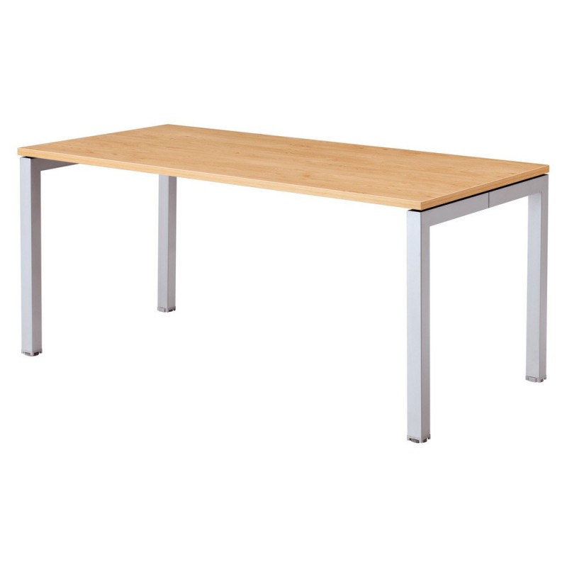 Bureau Droit Actual - L.140 x P.80 cm - Plateau Chêne  - Pieds Arche Aluminium