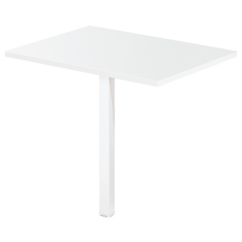 Extension Rectangle Actual L.80 x P.60 cm - Plateau Blanc - Pied tube carré Blanc