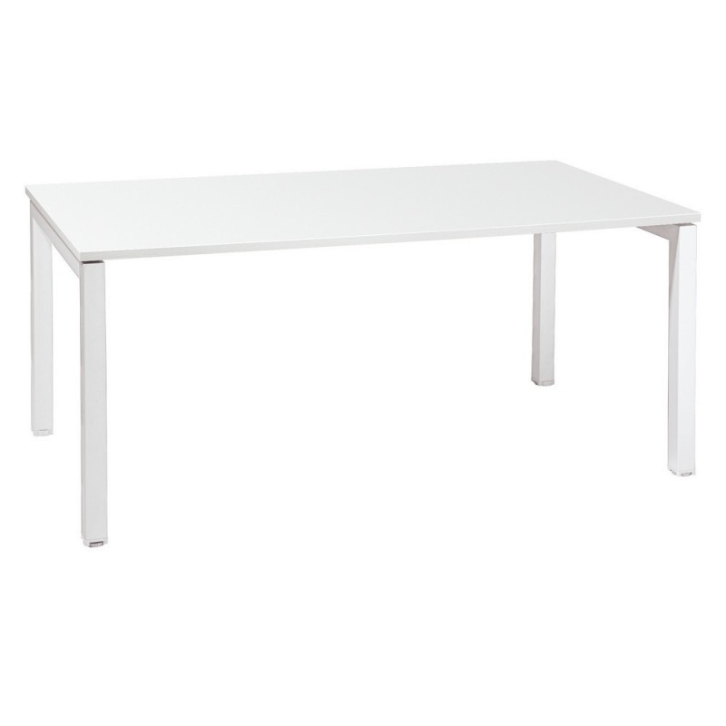 Bureau Droit Actual - L.180 x P.80 cm - Plateau Blanc - Pieds Arche Blanc