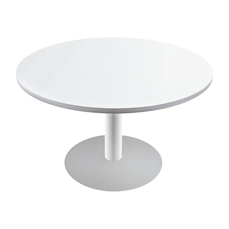 Table ronde Actual Ø 100 cm - Plateau Blanc - Pied tulipe Blanc