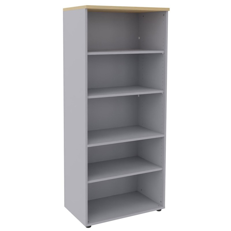 Meuble haut Axiome - L.80 x H.180 cm - Sans porte - Corps Aluminium - Top Hêtre