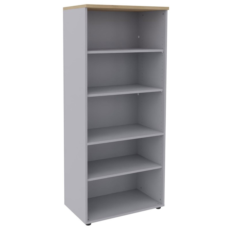 Meuble haut Axiome - L.80 x H.180 cm - Sans porte - Corps Aluminium - Top Chêne