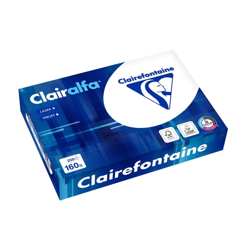 Clairefontaine Papier A4 blanc Clairalfa - 160g - Ramette de 250 feuilles