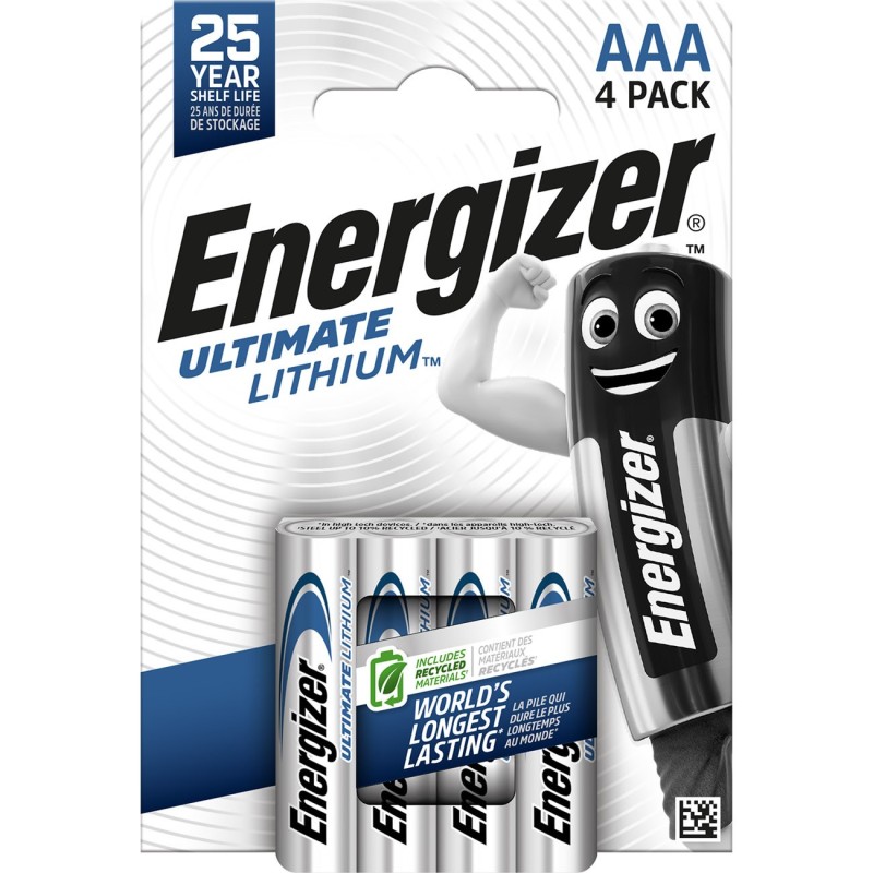 Energizer Pile AAA / LR3 / FR03 Ultimate Lithium - Lot de 4