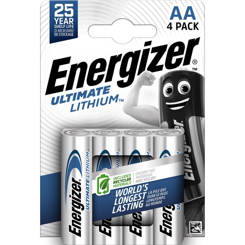 Energizer Pile AA / LR6 / FR6 Ultimate Lithium - Lot de 4
