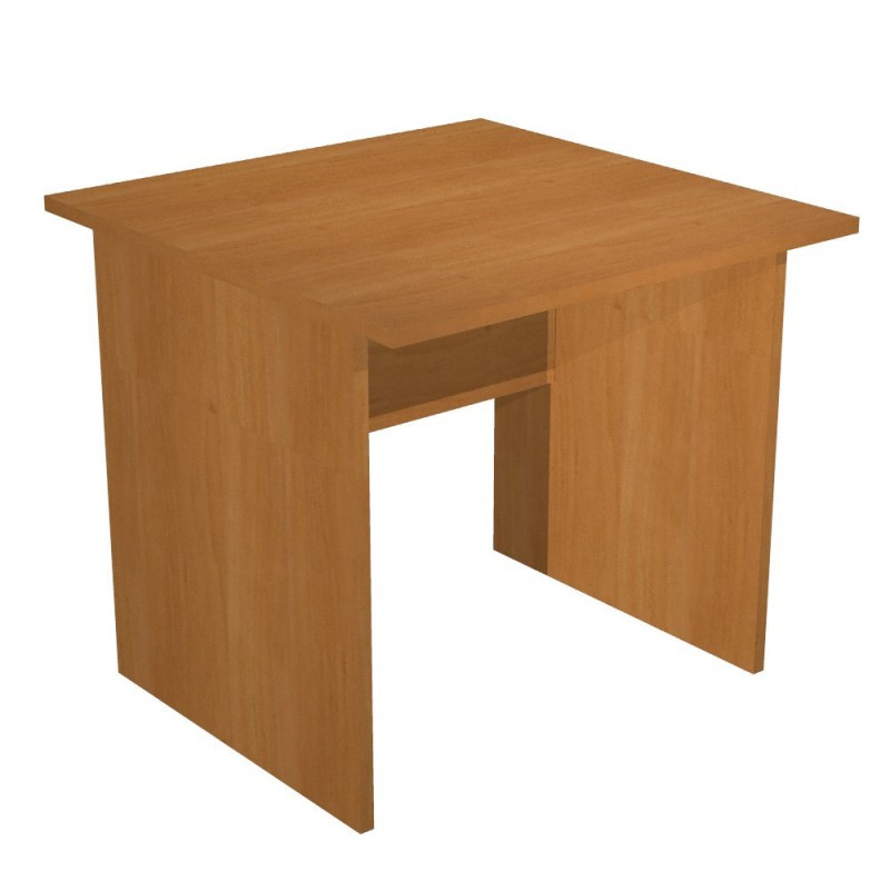 Bureau droit Pronto Bois - L.80 x P.80 cm - Plateau Aulne - Pieds panneaux Aulne