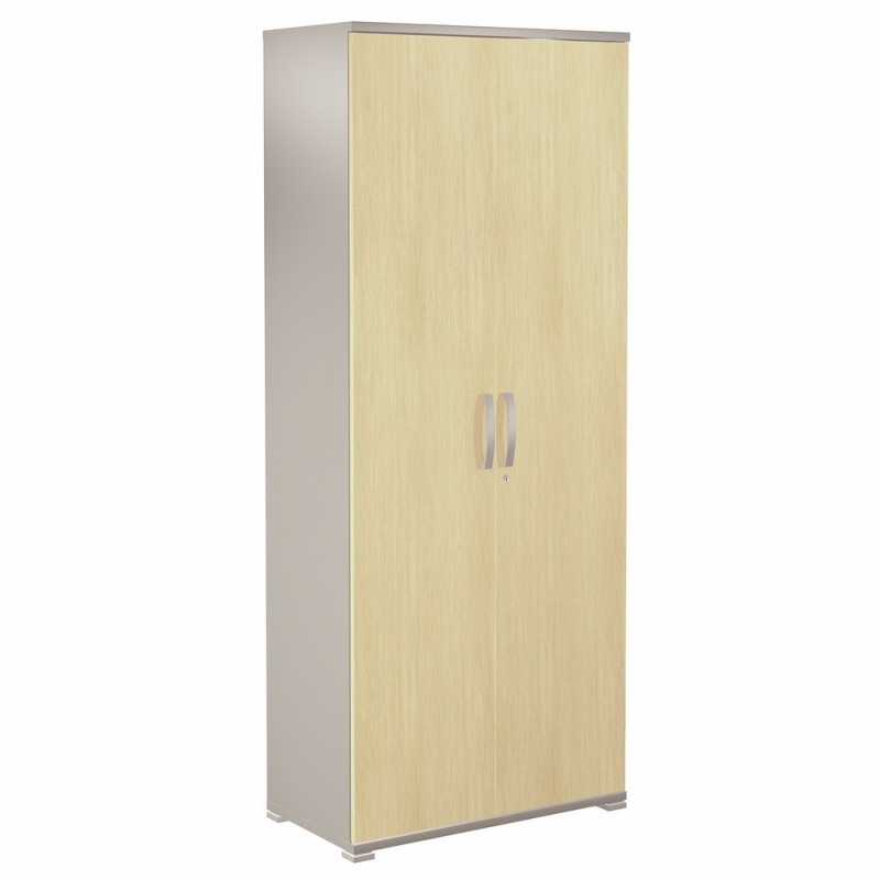 Meuble Haut Activity portes hautes - H.180 x L.80 x P.45 cm - Corps Aluminium - Portes Hêtre