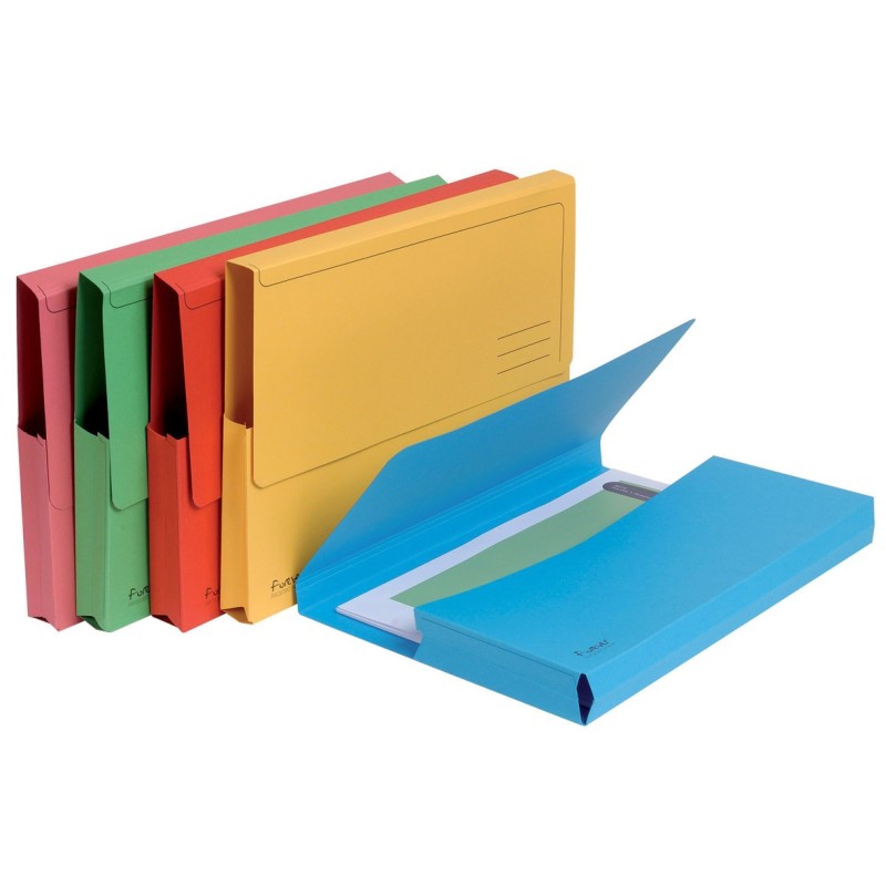 Exacompta Porte-documents Forever® 200 feuilles A4 24,5 x 32,5 cm carte recyclée  Couleurs assorties Lot de 5