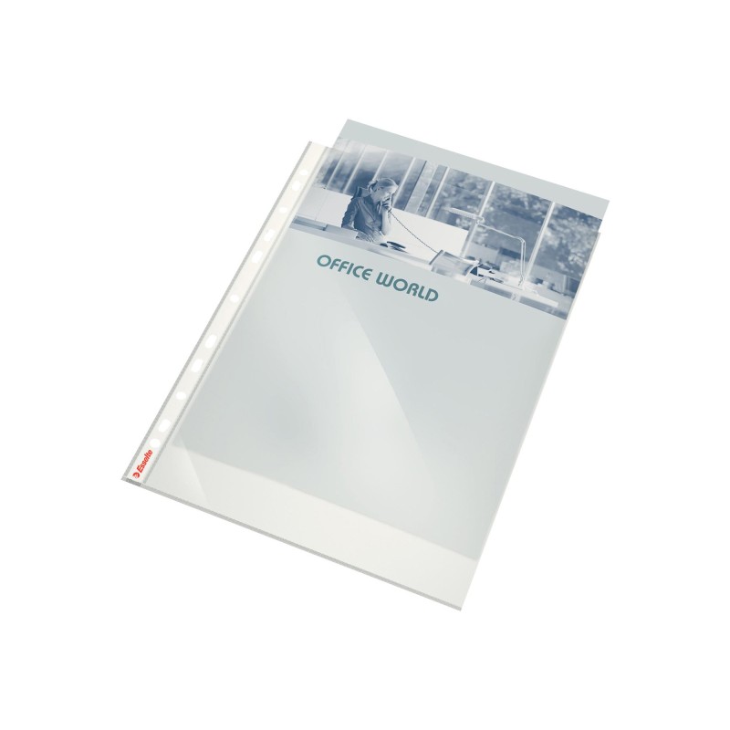Esselte Pochette perforée lisse, A4, polypropylène 80 microns, 11 trous, transparent - Lot de 100