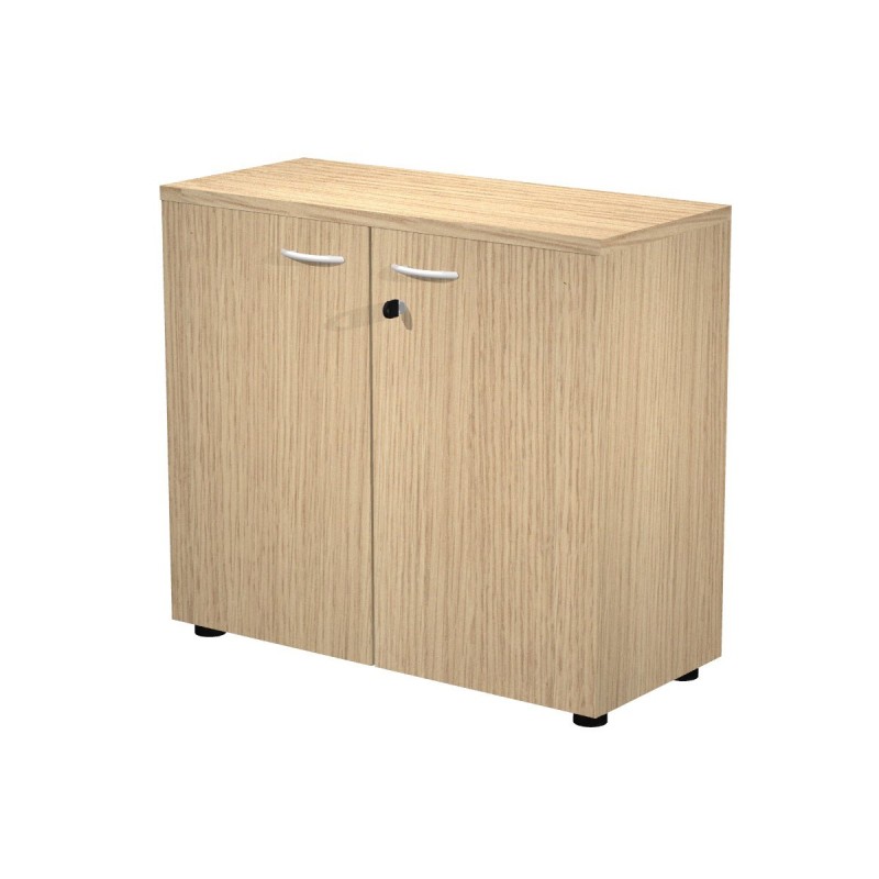 Armoire basse Pronto - L.80 x H.72 cm - 2 portes - Chêne