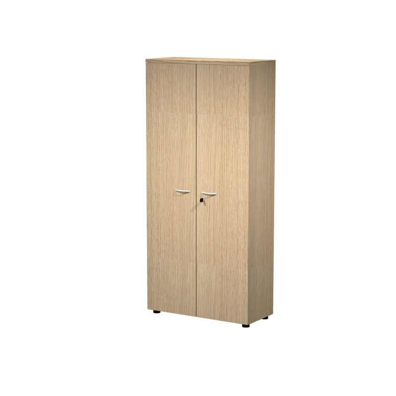 Armoire haute Pronto - L.80 x H.180 cm - 2 portes - Chêne