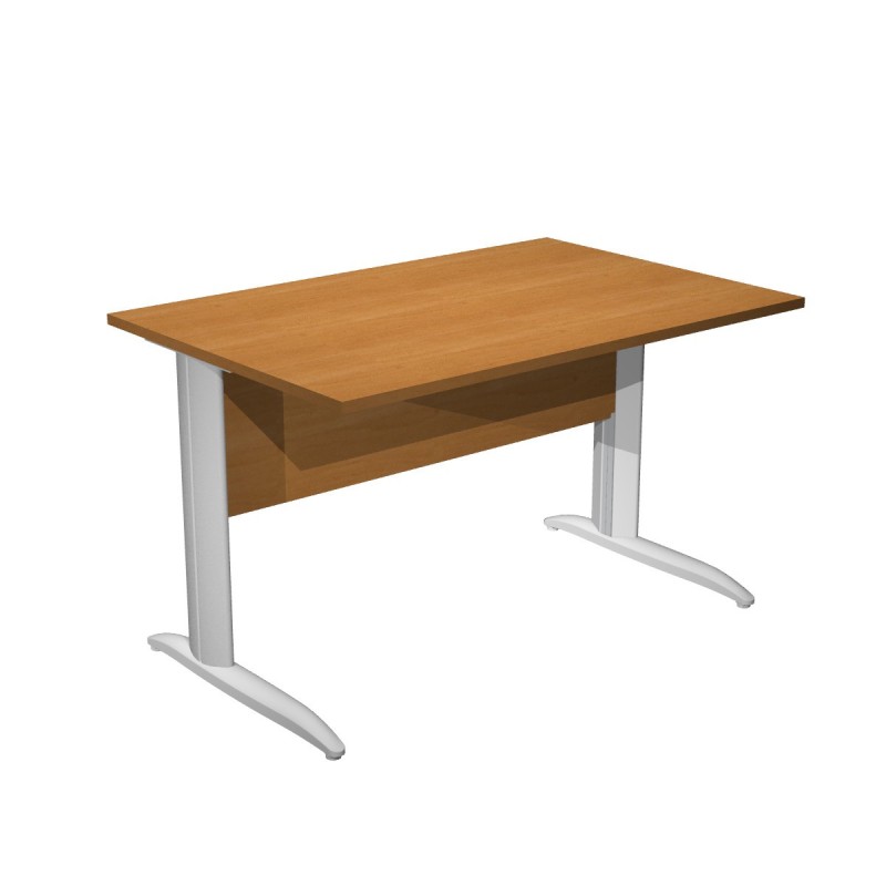 Bureau droit Pronto Métal - L.120 x P.80 cm - Plateau Aulne - Pieds L Aluminium