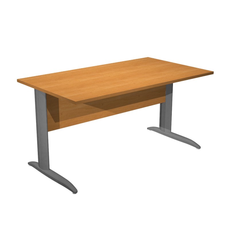 Bureau droit Pronto Métal - L.140 x P.80 cm - Plateau Aulne - Pieds L Anthracite