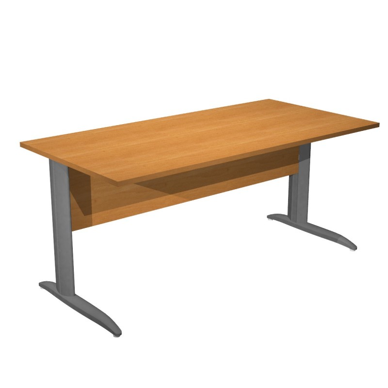 Bureau droit Pronto Métal - L.160 x P.80 cm - Plateau Aulne - Pieds L Anthracite