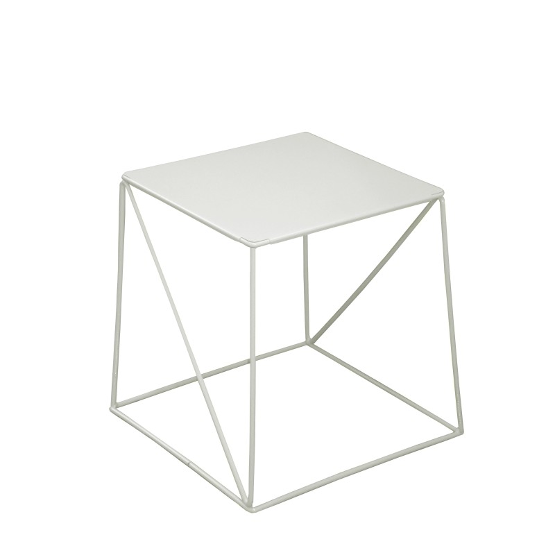 Table basse carrée métal SLIMI CUBO 40 x 40 cm - Blanc