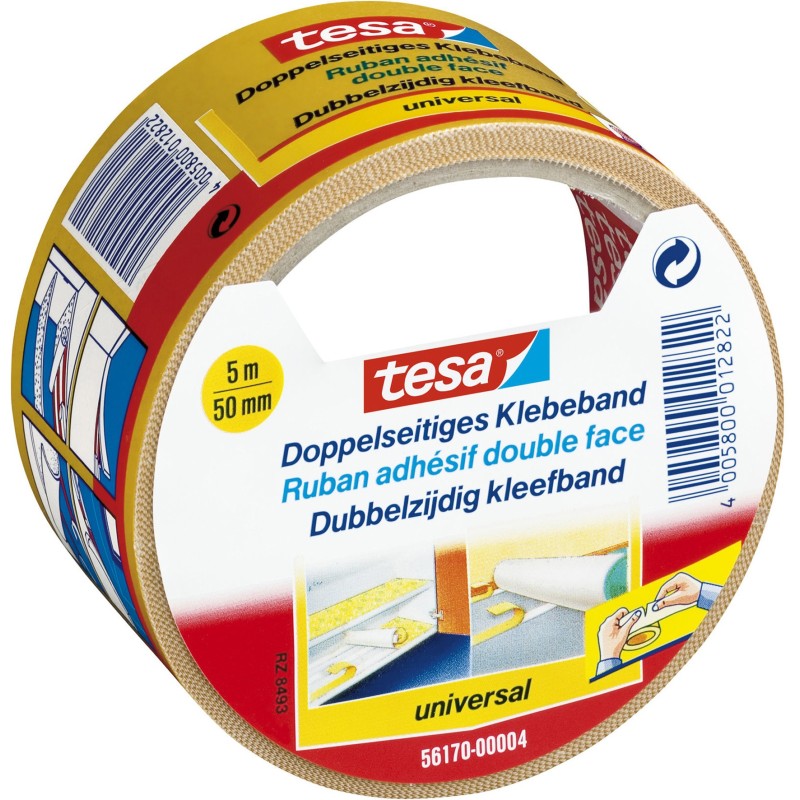 tesa® Bande double face universelle, blanc, 50 mm x 5 m 56170