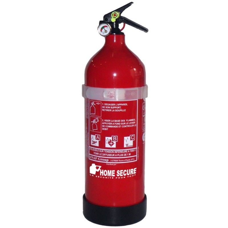 Lifebox Extincteur 2kg poudre ABC avec manomètre