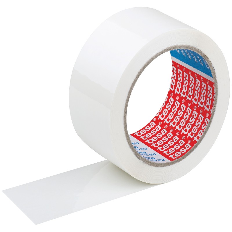 tesa® Ruban adhésif d'emballage tesapack polypropylène silencieux 28 microns - 50 mm x 66 m - Blanc