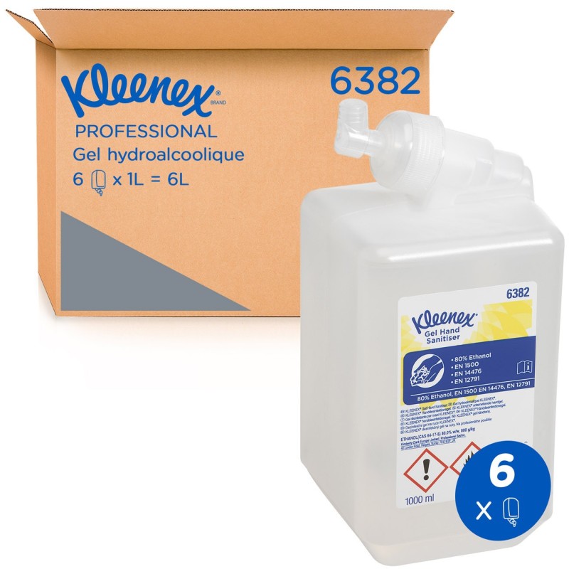 Kleenex® Gel hydro alcoolique hydratant pour les mains - Cartouche de 1 L