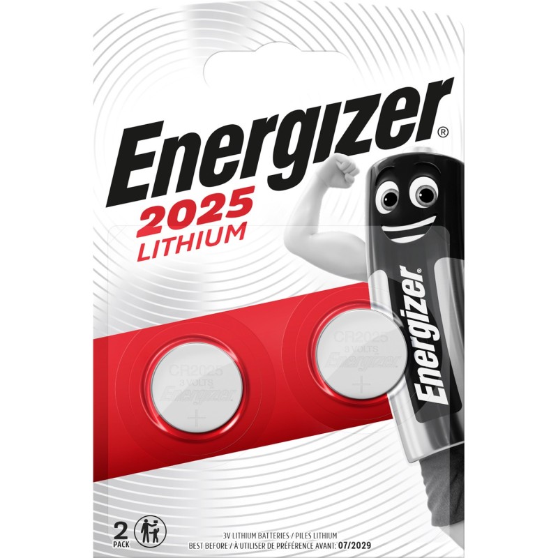 Energizer Pile bouton Lithium CR 2025 - Lot de 2