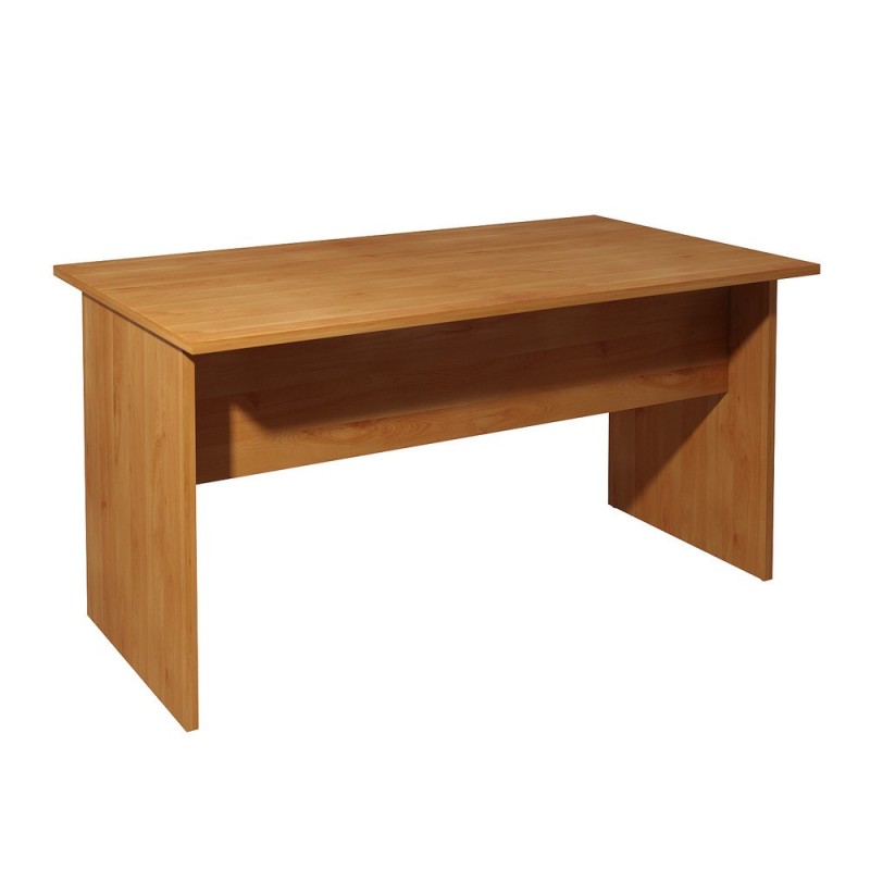 Bureau droit Pronto Bois - L.140 x P.80 cm - Plateau Aulne - Pieds panneaux Aulne