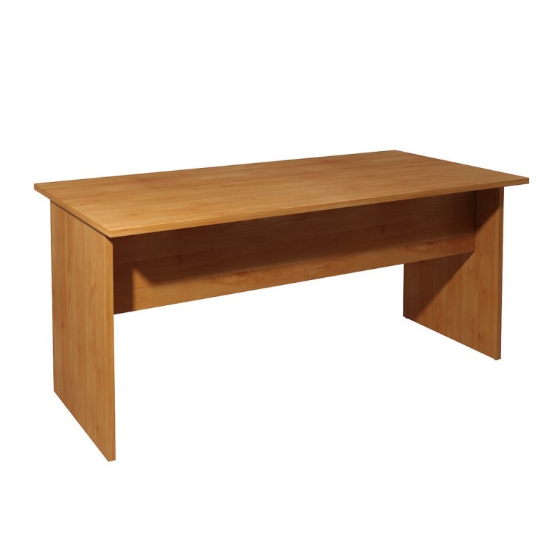 Bureau droit Pronto Bois - L.160 x P.80 cm - Plateau Aulne - Pieds panneaux Aulne