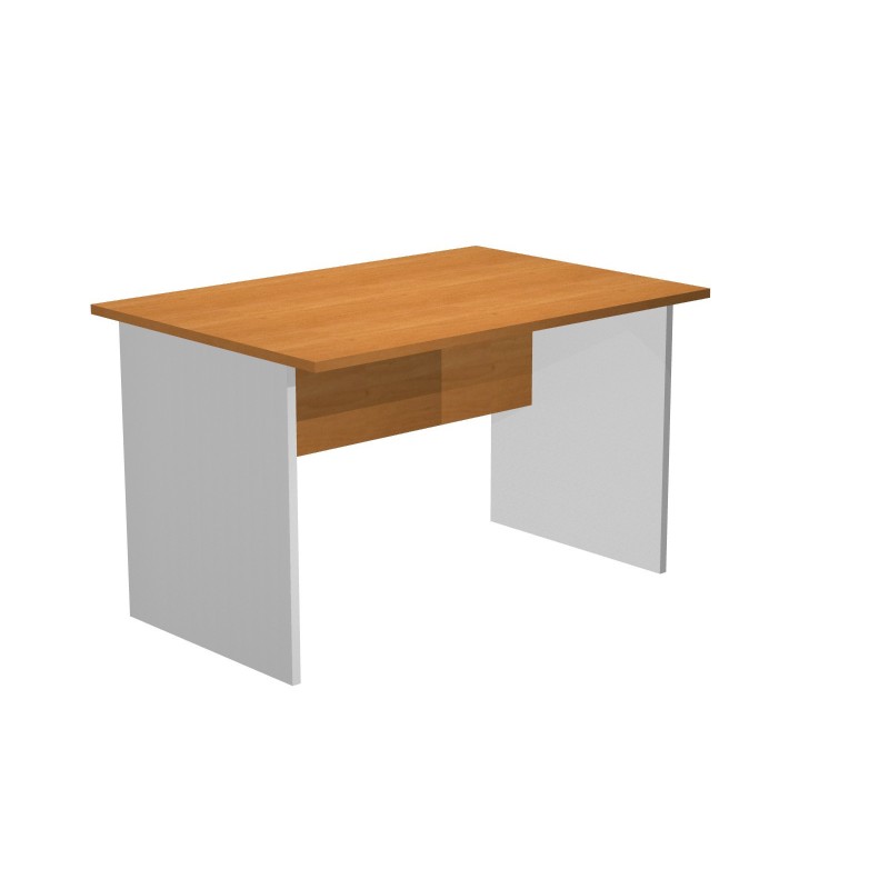 Bureau droit Pronto Bois - L.120 x P.80 cm - Plateau Aulne - Pieds panneaux Aluminium