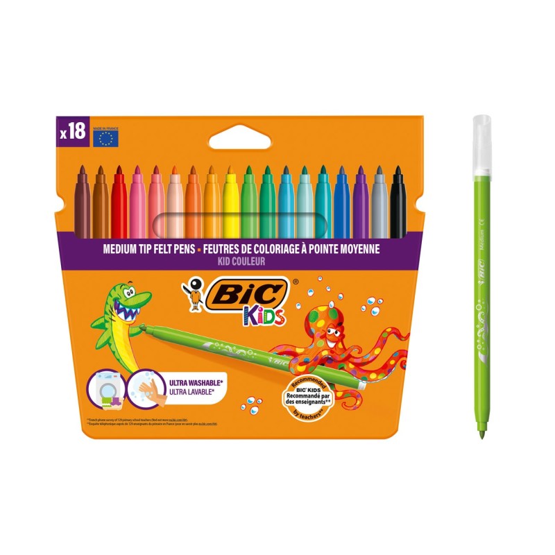 BIC Feutres  KID COULEUR - Pochette de 18 feutres.