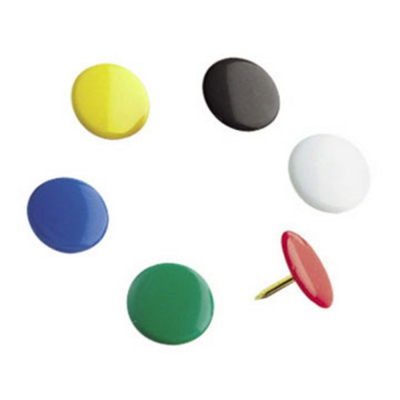 Boîte de 100 punaises  - Coloris assortis