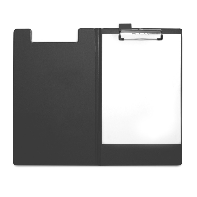 RAJA Porte-bloc avec rabat en polypropylène pour bloc jusqu'au format 21 x 32 cm - Noir