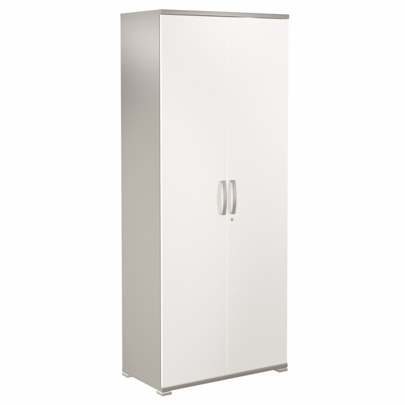Meuble Haut Activity portes hautes - H.180 x L.80 x P.45 cm - Corps Aluminium - Portes Blanc