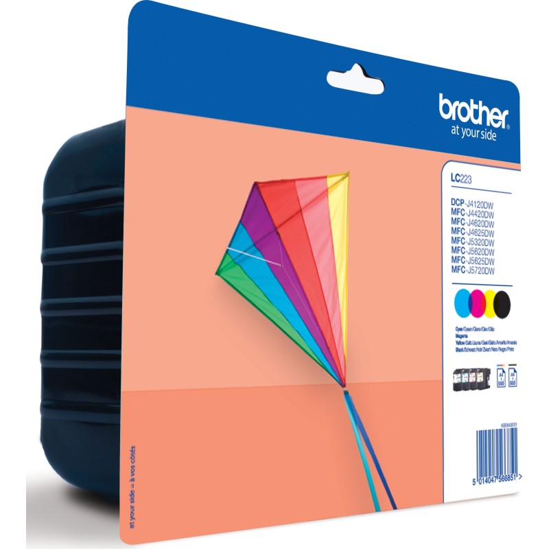 Brother LC223 Cartouche d'encre originale - Pack de 4 (Noir, Cyan, Magenta, Jaune)