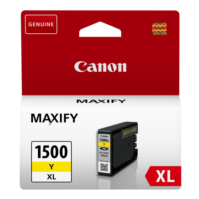 Canon PGI-1500XL Cartouche d'encre authentique grande capacité 9195B001 - Jaune