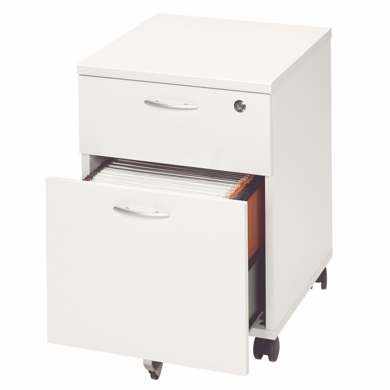 Caisson mobile Pronto - L.43 x P.42 x H.60 cm - 2 tiroirs - Blanc