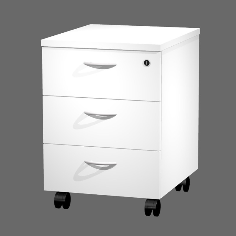 Caisson mobile Pronto - L.43 x P.42 x H.60 cm - 3 tiroirs - Blanc