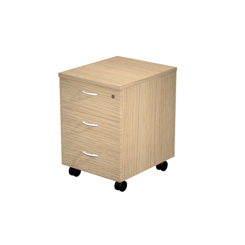 Caisson mobile Pronto - L.43 x P.42 x H.60 cm - 3 tiroirs - Chêne