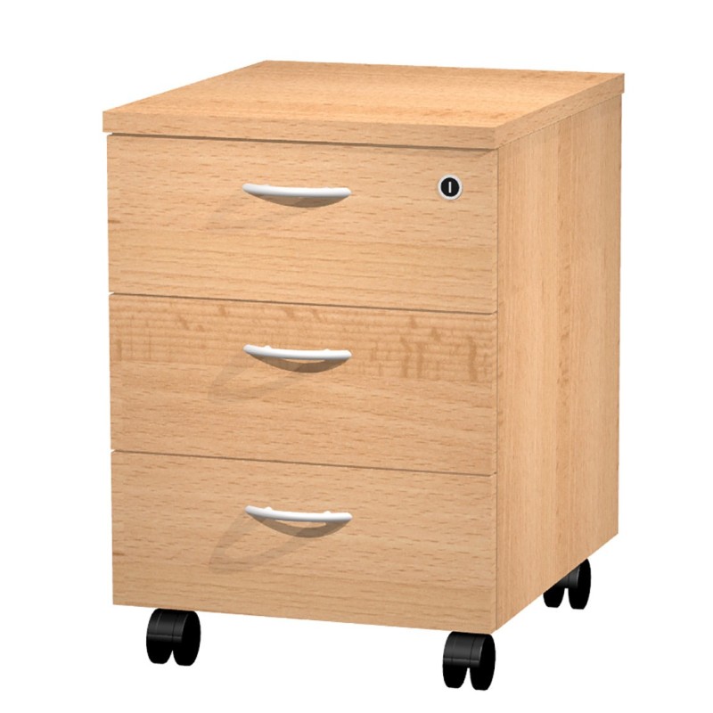 Caisson mobile Pronto - L.43 x P.42 x H.60 cm - 3 tiroirs - Hêtre