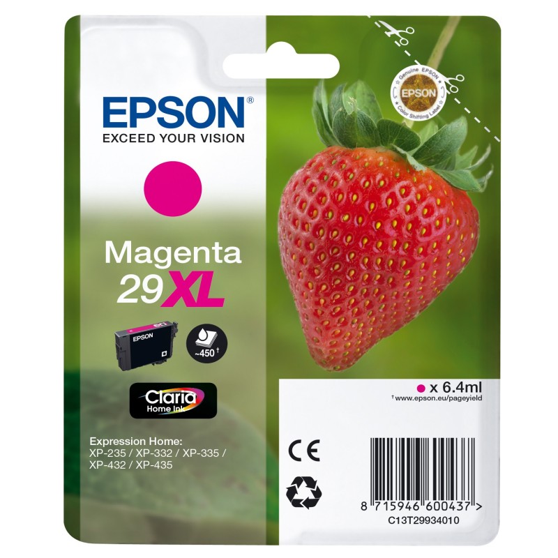 Epson 29 XL "Fraise" Cartouche d'encre originale grande capacité Claria Home C13T29934012 - Magenta