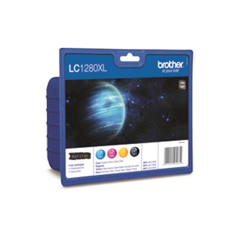 Brother LC1280XL Cartouche d'encre originale grande capacité - Pack de 4 (Noir, Cyan, Magenta, Jaune)
