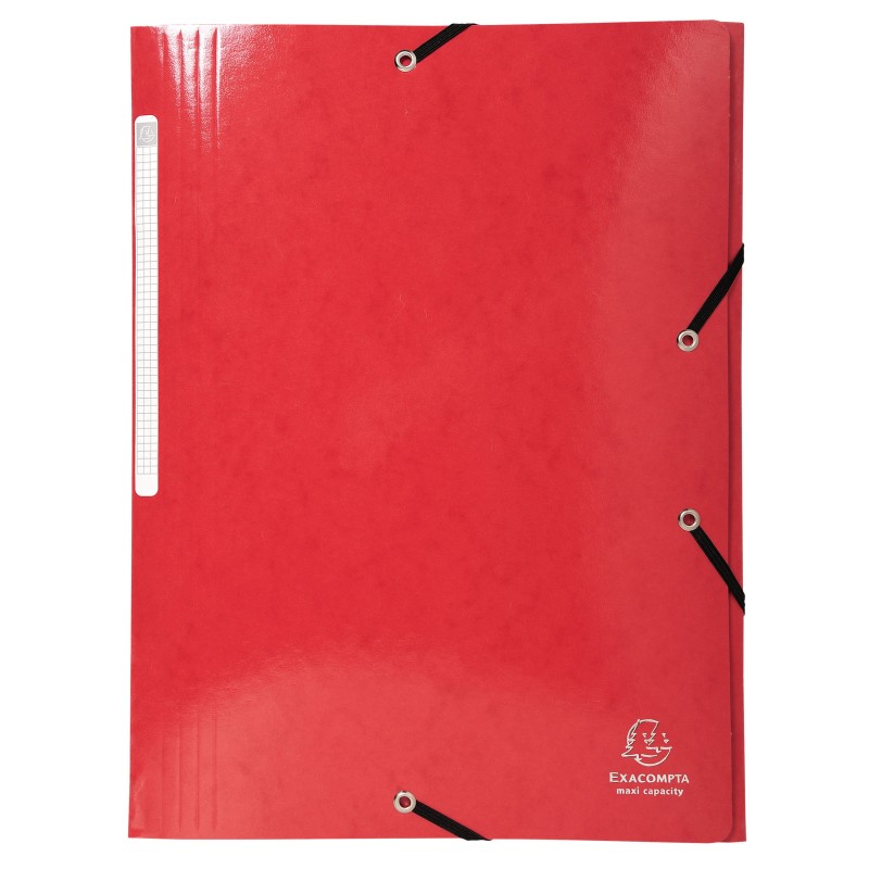 Exacompta Chemise à 3 rabats et à élastiques A4 Iderama, 300 feuilles, 240 x 320 mm, carte polypropylène, Rouge