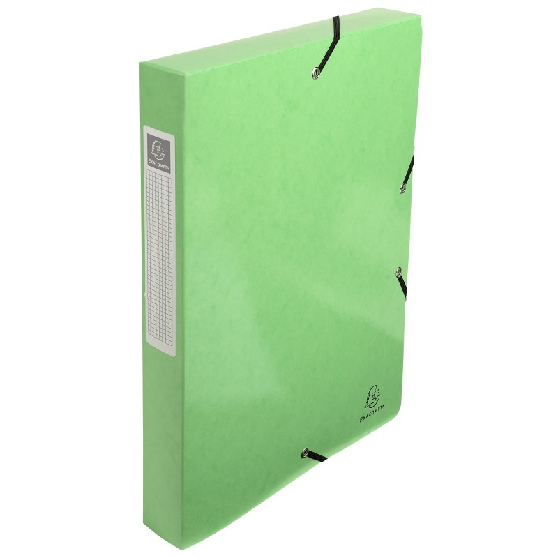 Exacompta Boîte de classement A4 Iderama - Carte lustrée pelliculée 7/10E - Dos 4 cm - Vert