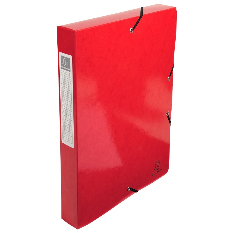 Exacompta Boîte de classement A4 Iderama - Carte lustrée pelliculée 7/10E - Dos 4 cm - Rouge