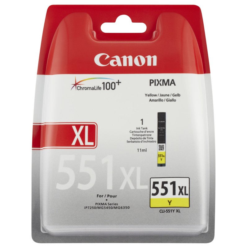 Canon CLI-551XL Cartouche d'encre authentique grande capacité 6446B001 - Jaune
