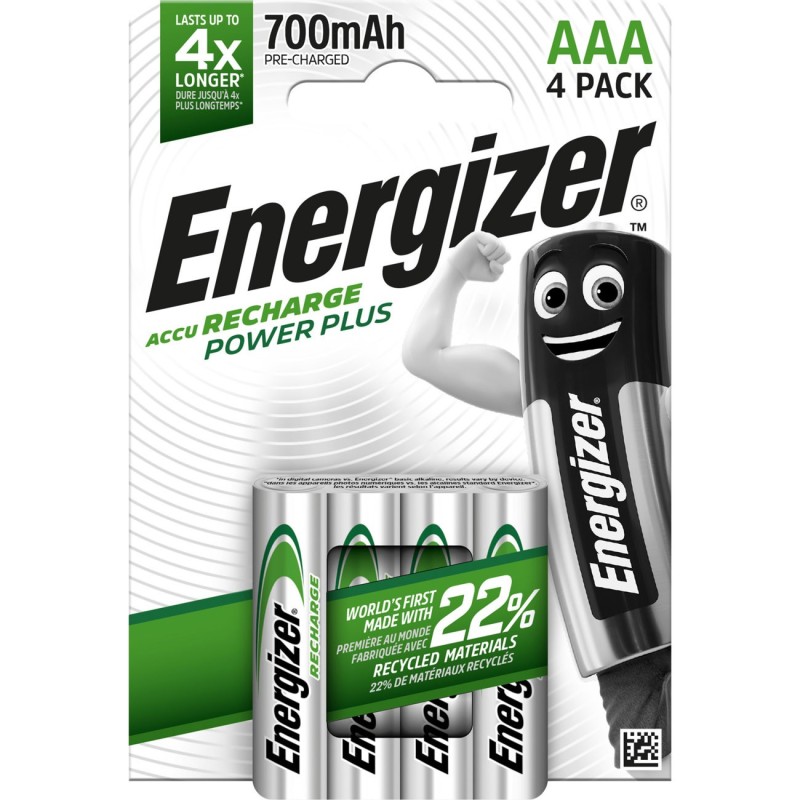 Energizer Pile rechargeable AAA / HR3 Power Plus - 700 mAh - Lot de 4