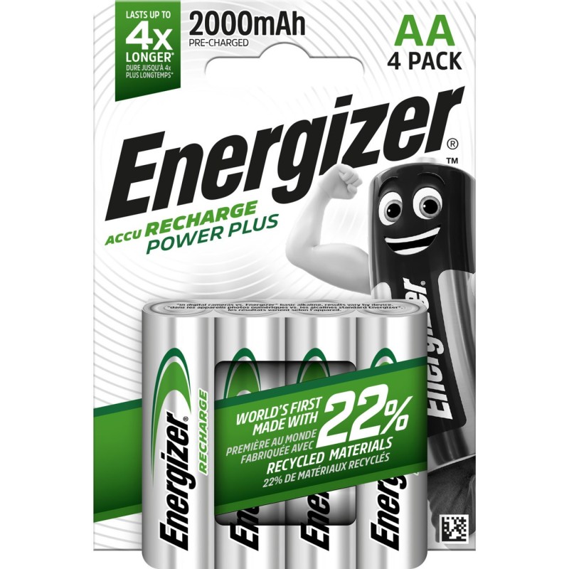 Energizer Pile rechargeable AA / HR6 Power Plus - 2000 mAh - Lot de 4