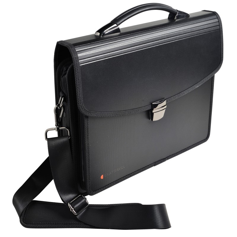 Exacompta Valisette multifonctions Exatravel Exactive® 200 feuilles A4 7 compartiments Permet de transporter un ordinateur portable 15 pouces (26 x 38 cm) Polypropylène Noir