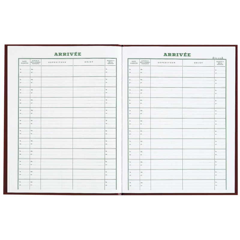 REGISTRES LE DAUPHIN Registre Courrier arrivée - 32 x 24 cm, 160 pages - Rouge