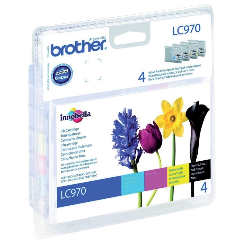 Brother LC970 Cartouche d'encre originale - Pack de 4 (Noir, Cyan, Magenta, Jaune)